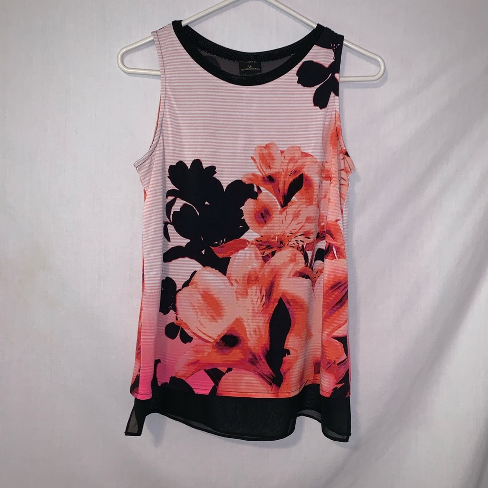 Worthington S Floral layered tank - Picture 1 of 8